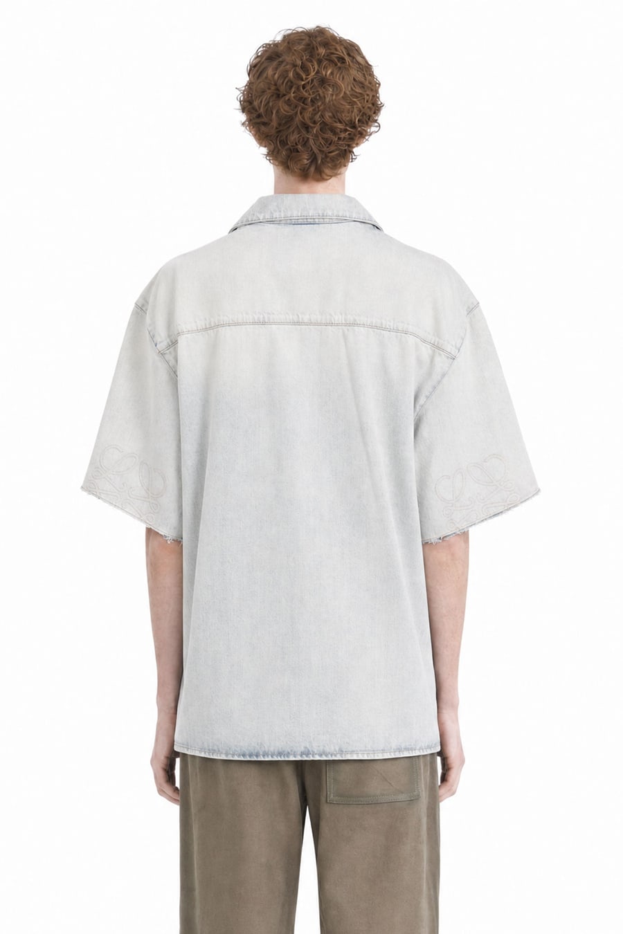 Loewe Anagram Short Sleeve Shirt in Denim, view 4