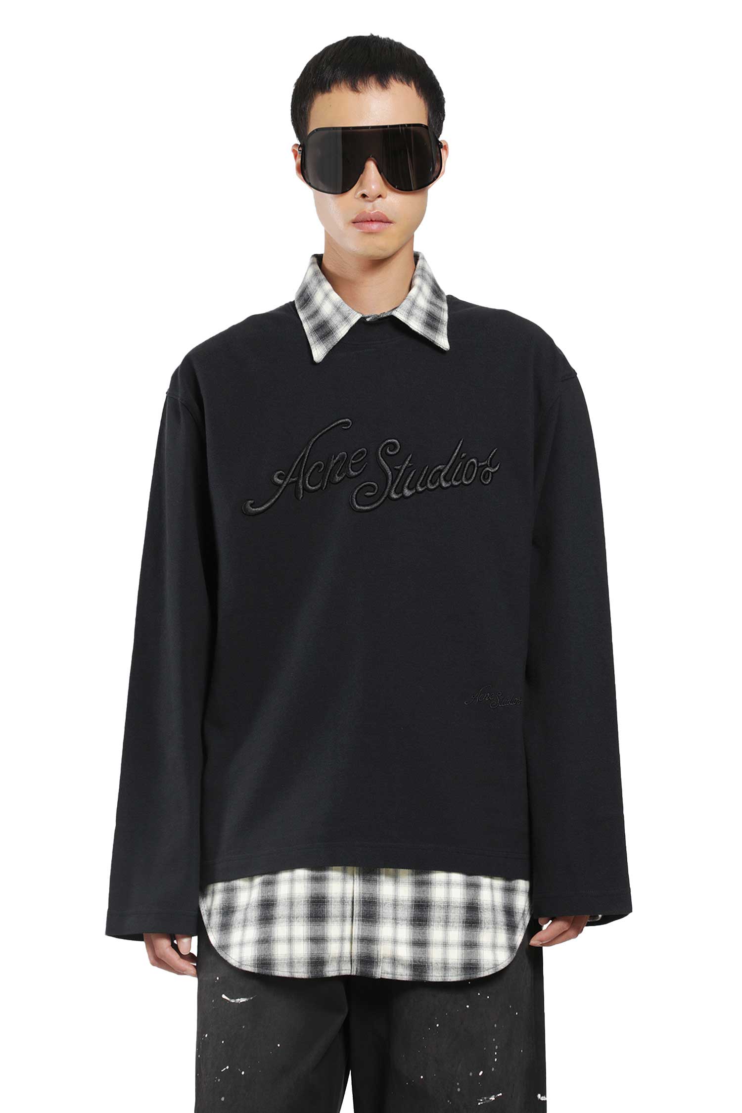 ACNE STUDIOS Logo Piqué Long Sleeve T-Shirt