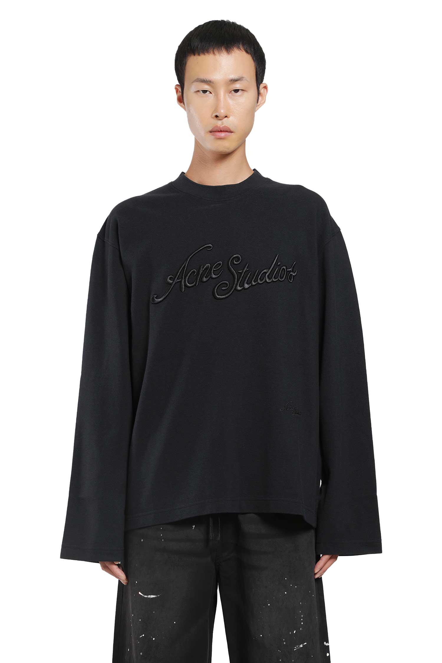 ACNE STUDIOS Logo Piqué Long Sleeve T-Shirt, view 2