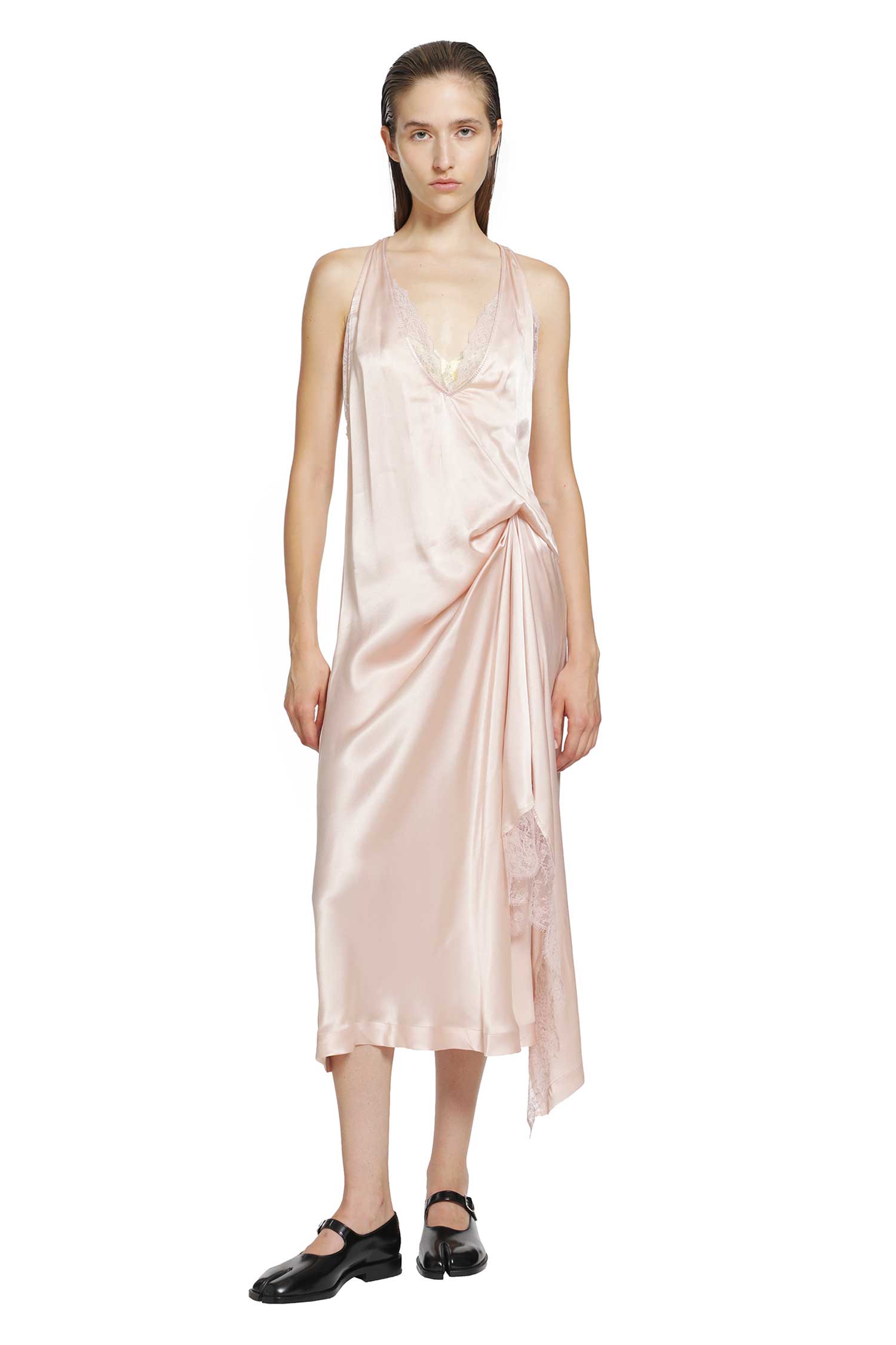 Maison Margiela Silk Slip Midi Dress, view 2