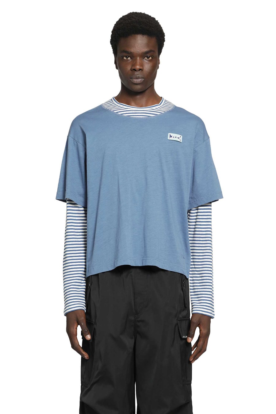 Marni Layered Cotton T-Shirt, view 2