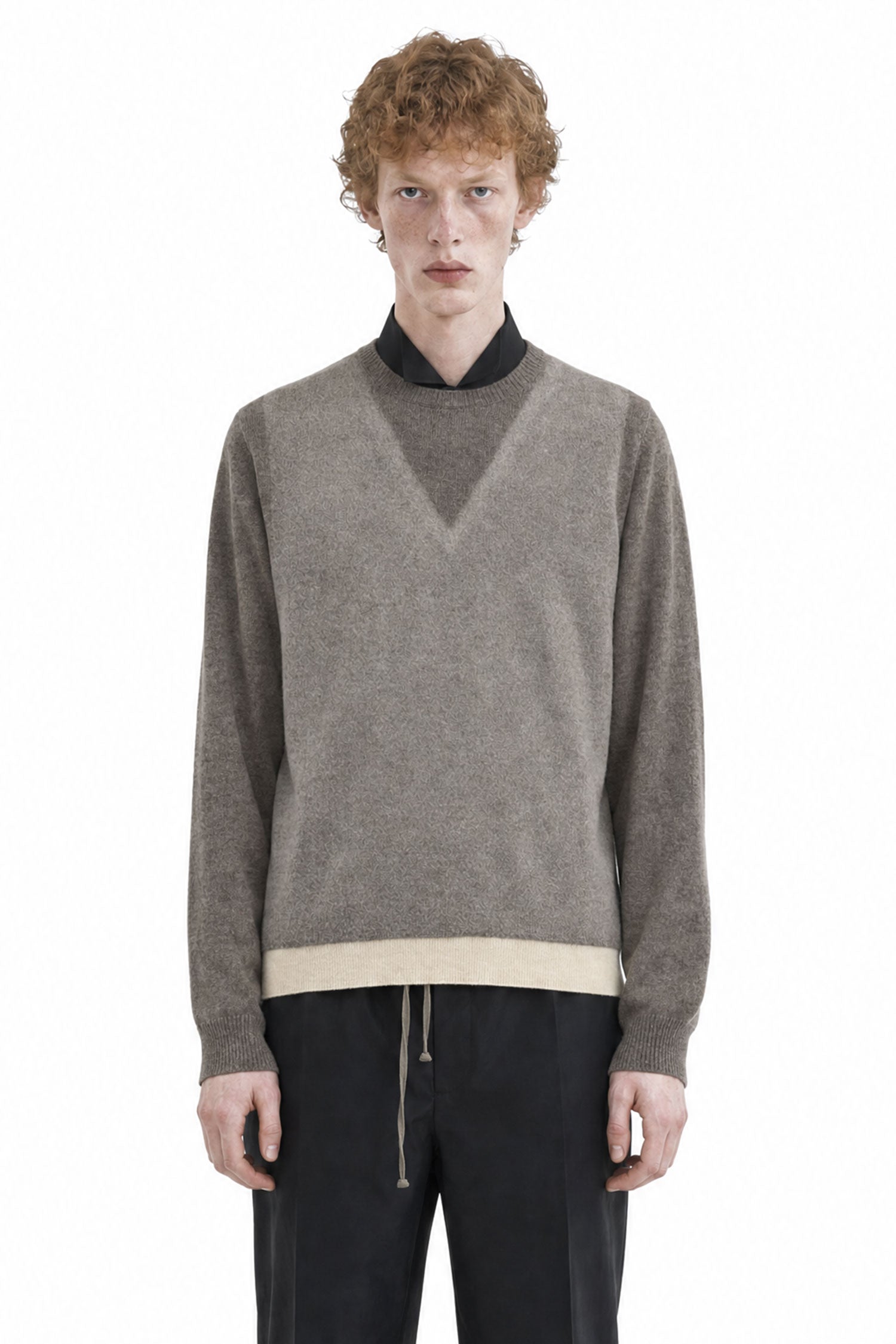 Maison Margiela Fused Knit Wool Crewneck Sweater