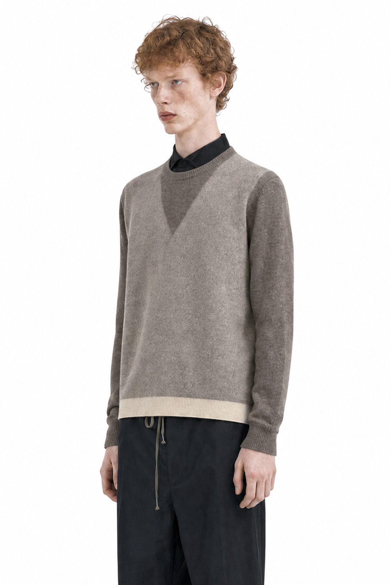 Maison Margiela Fused Knit Wool Crewneck Sweater, view 2