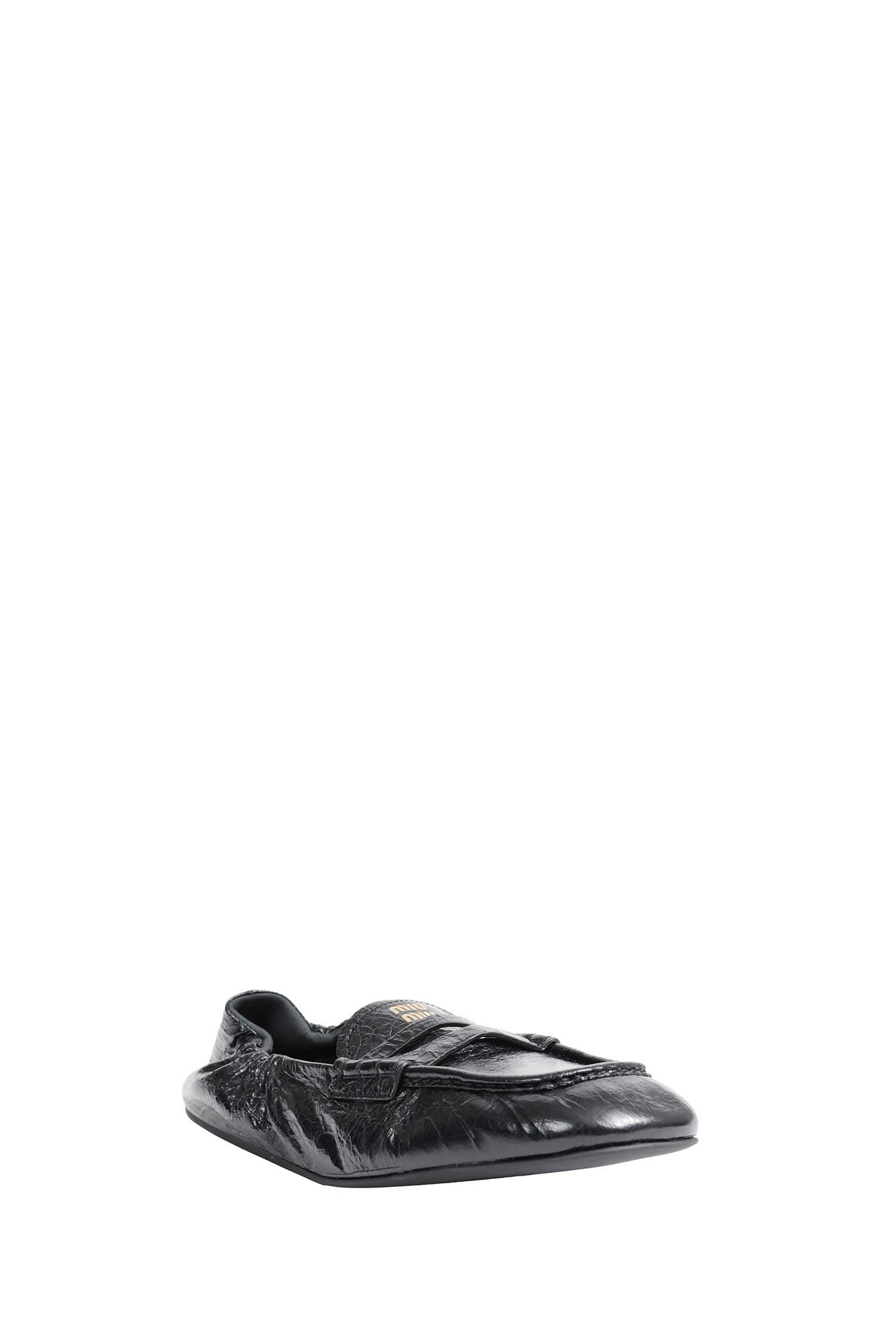 Miu Miu Ruches Nappa Leather Loafers, view 2