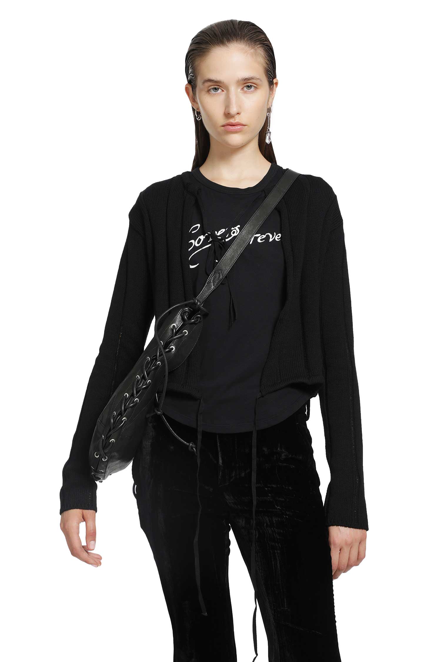 Ann Demeulemeester Jacklin Brushed Rib Cropped Cardigan