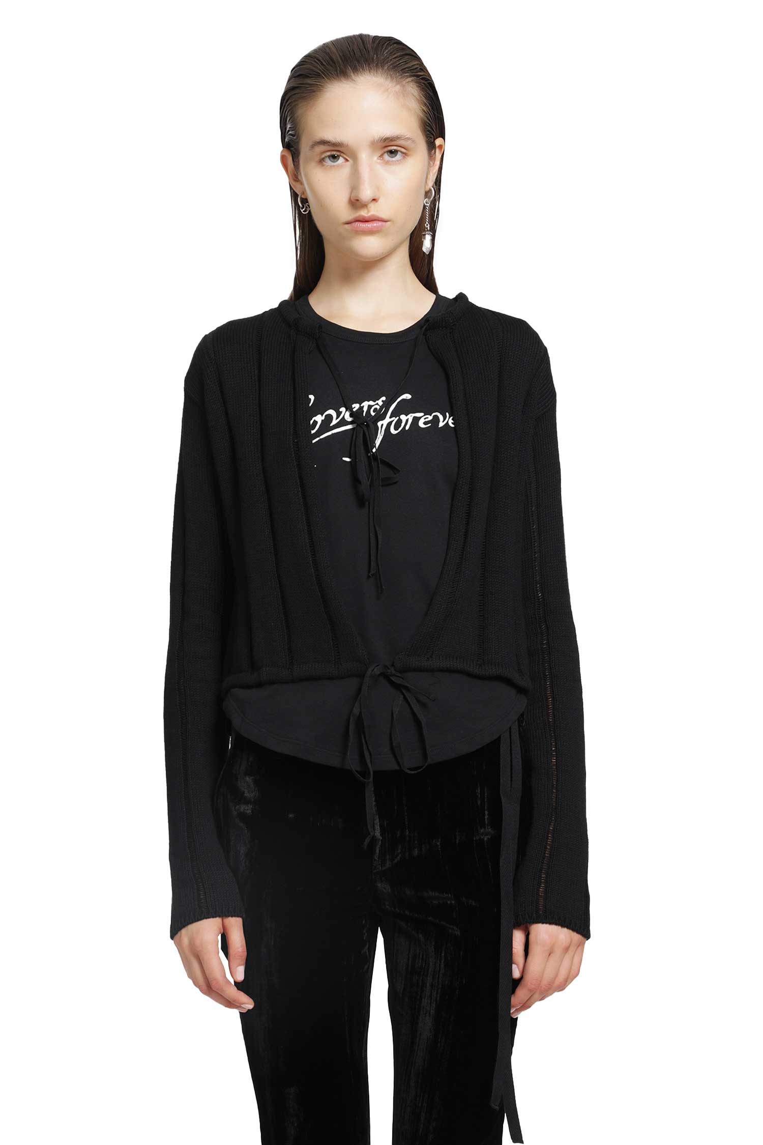 Ann Demeulemeester Jacklin Brushed Rib Cropped Cardigan, view 2