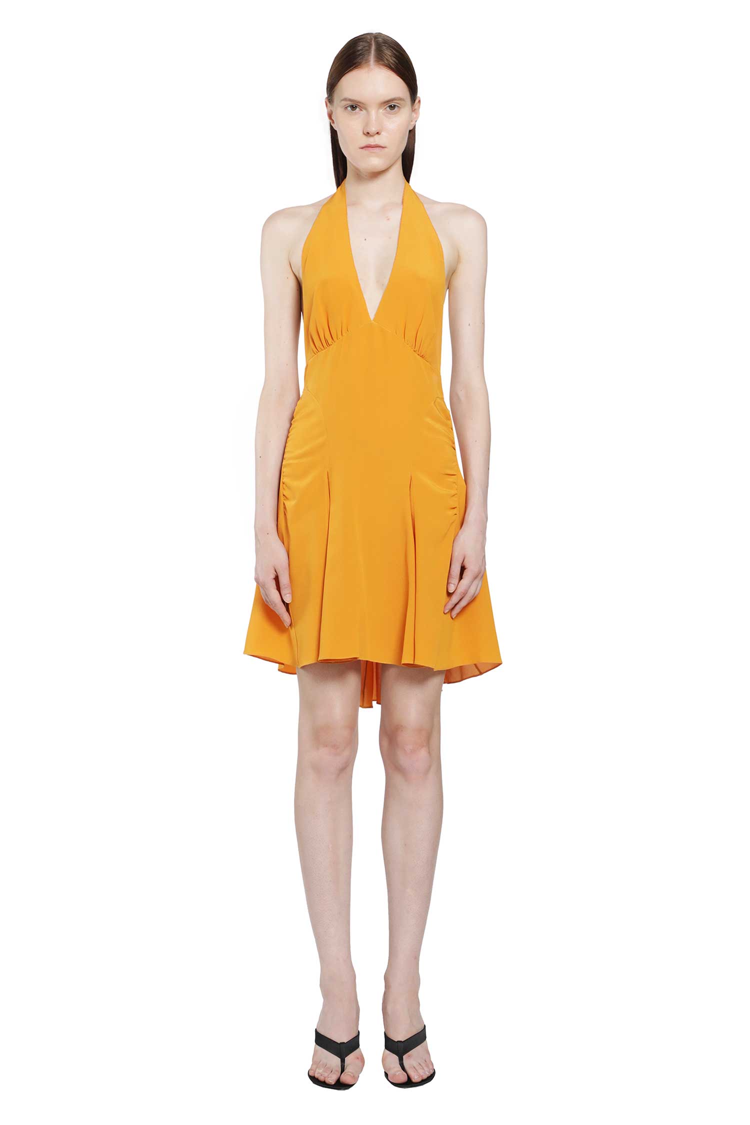 Saint Laurent Silk Crepe De Chine Halter Dress, view 2