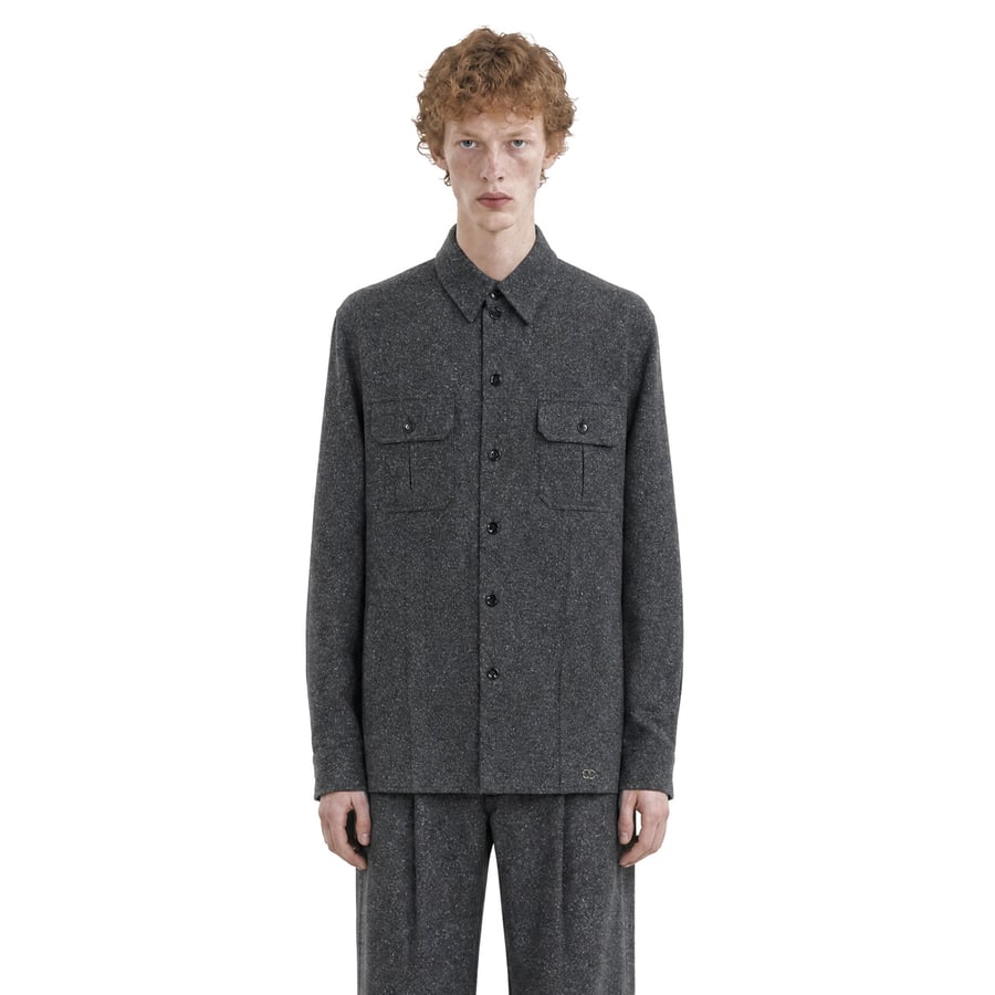 VALENTINO Boutonné Wool Overshirt, view 5