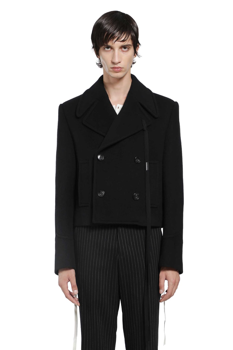 Ann Demeulemeester Dalmar Double-Breasted Short Caban, view 2