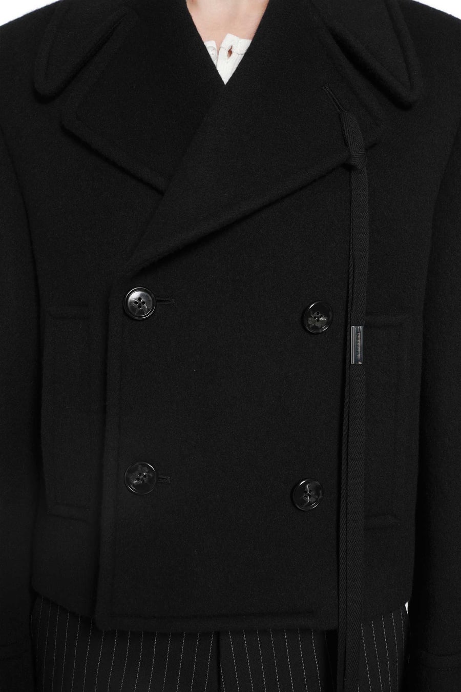 Ann Demeulemeester Dalmar Double-Breasted Short Caban, view 5