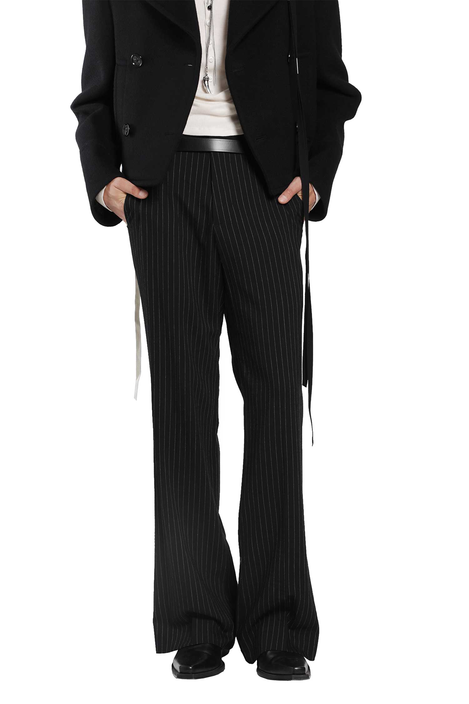 Ann Demeulemeester Stefan Chalk Stripe Flared Trousers