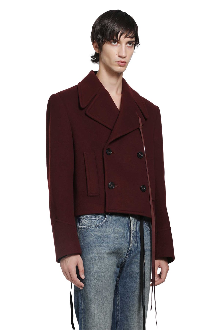 Ann Demeulemeester Dalmar Double-Breasted Wool Caban, view 3
