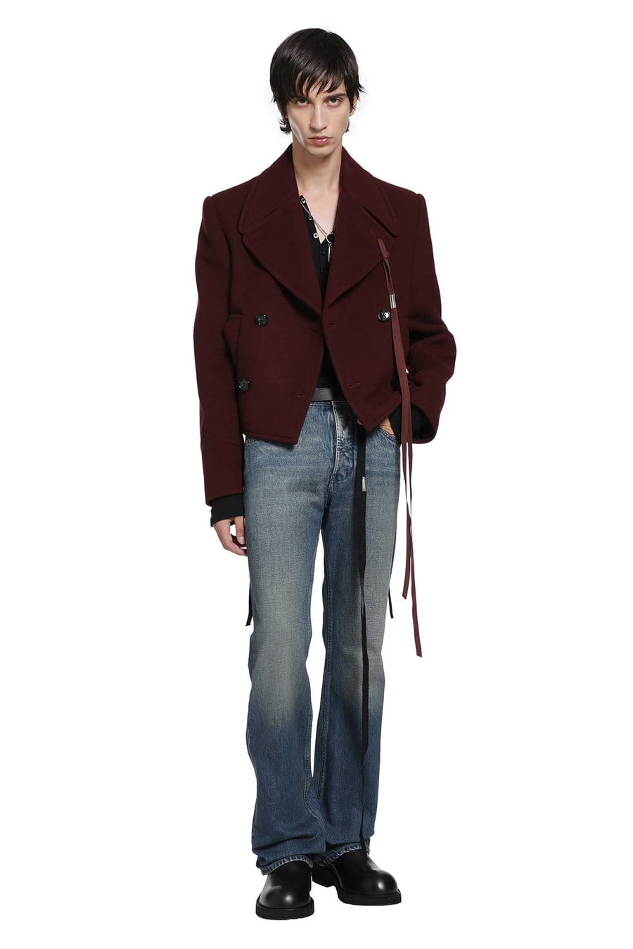 Ann Demeulemeester Dalmar Double-Breasted Wool Caban, view 5