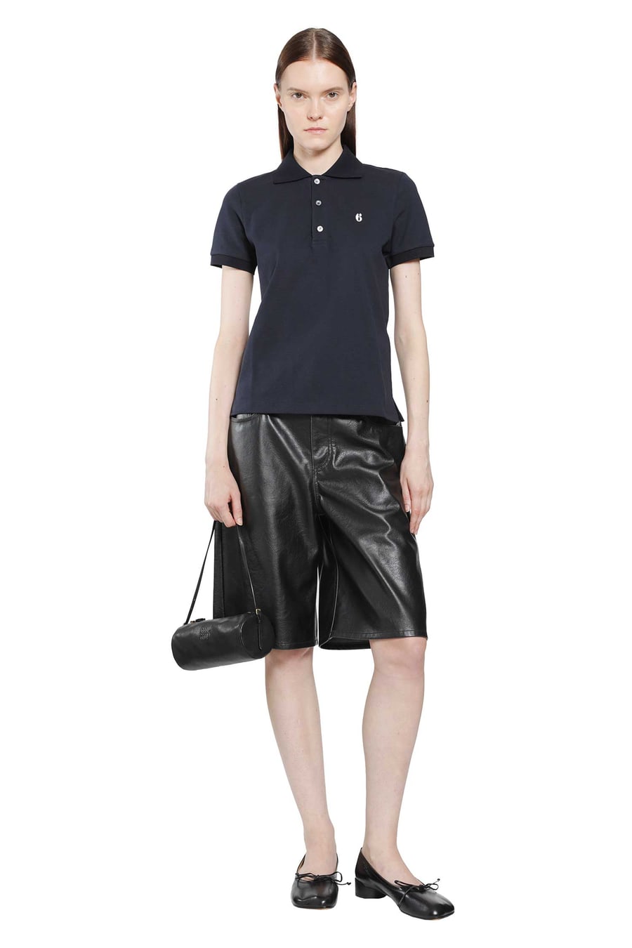 MM6 Maison Margiela Leather-effect Bermuda Shorts, view 5