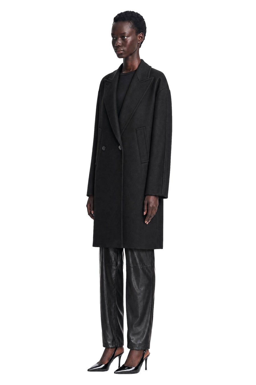 Max Mara Double-Breasted Wool Broadcloth Coat, view 3