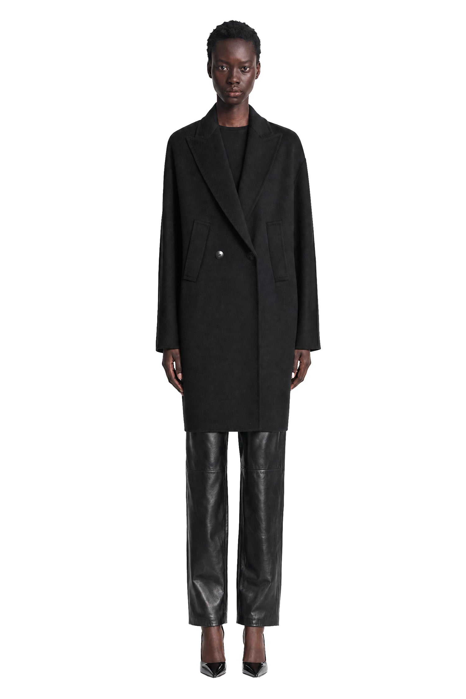 Max Mara Double-Breasted Wool Broadcloth Coat, view 2