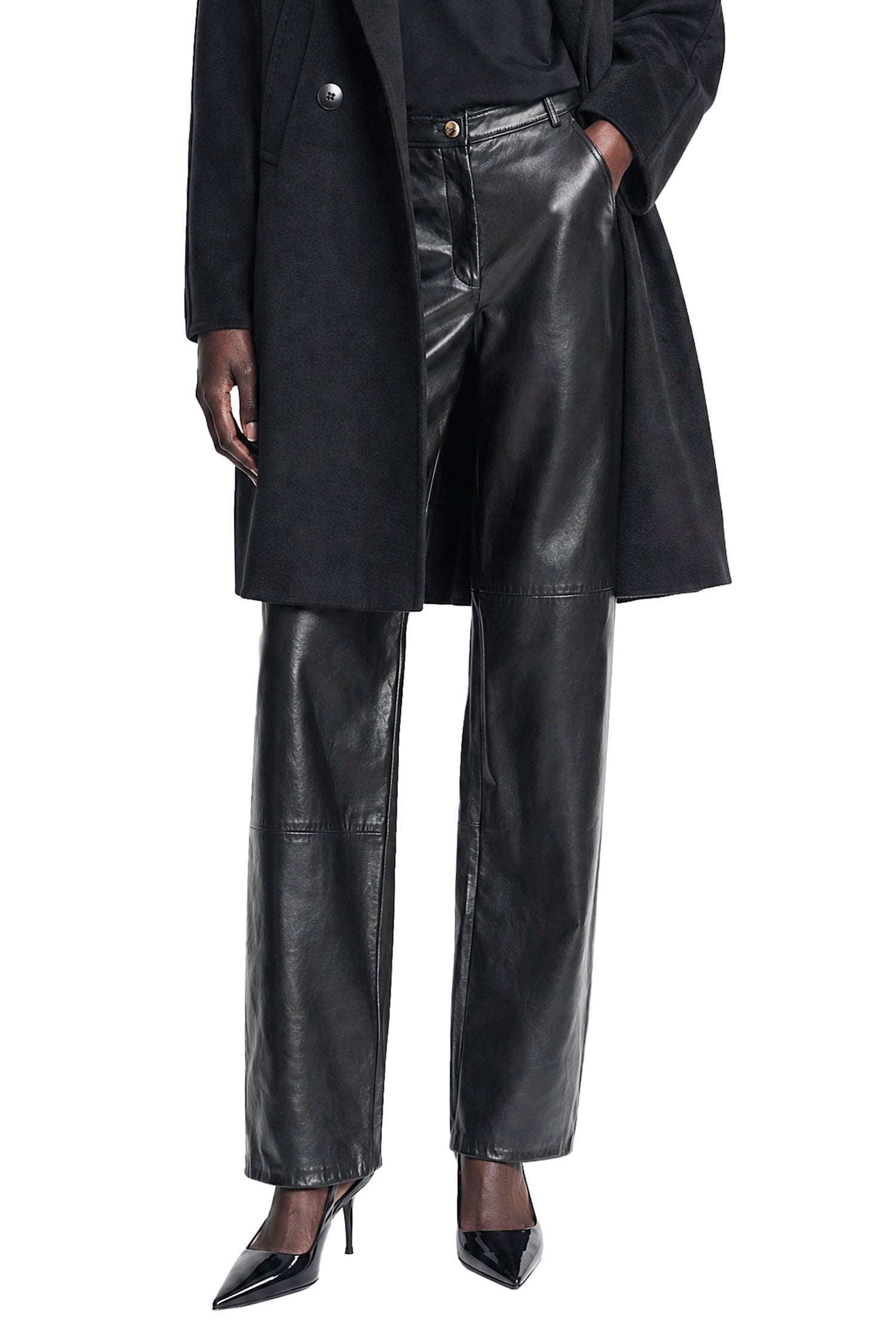 Max Mara Nappa leather Barrel-leg Trousers
