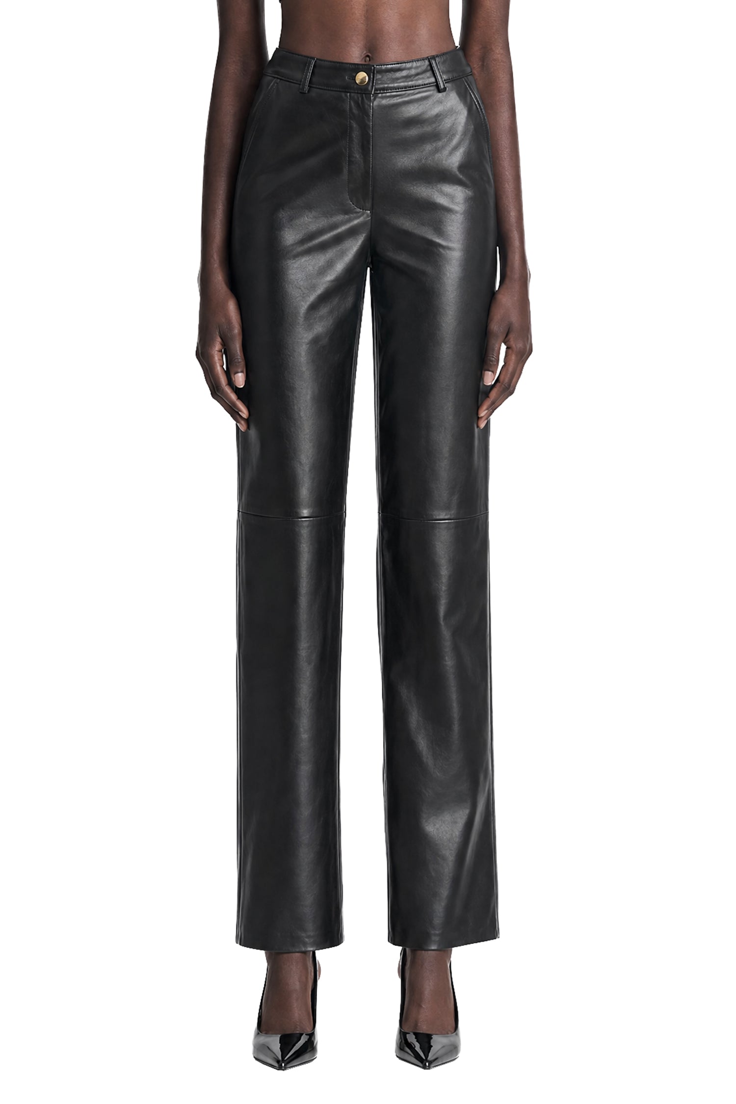 Max Mara Nappa leather Barrel-leg Trousers, view 2