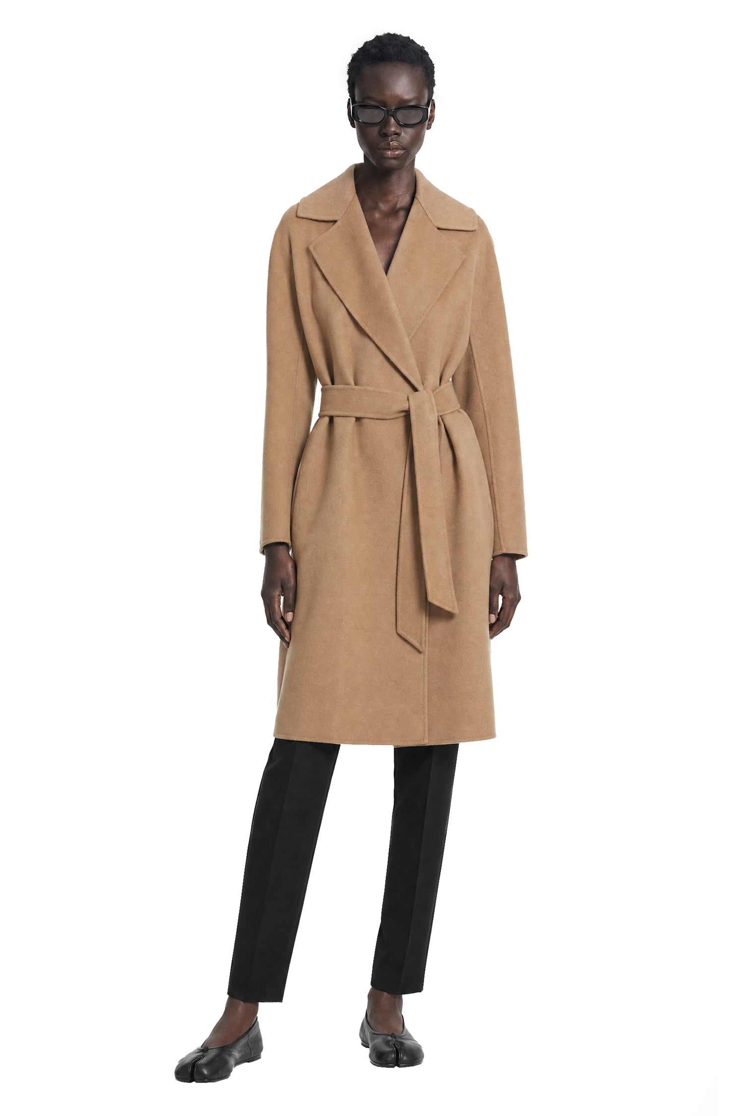 Max Mara Wool Cashmere Silk Long Wrap Coat