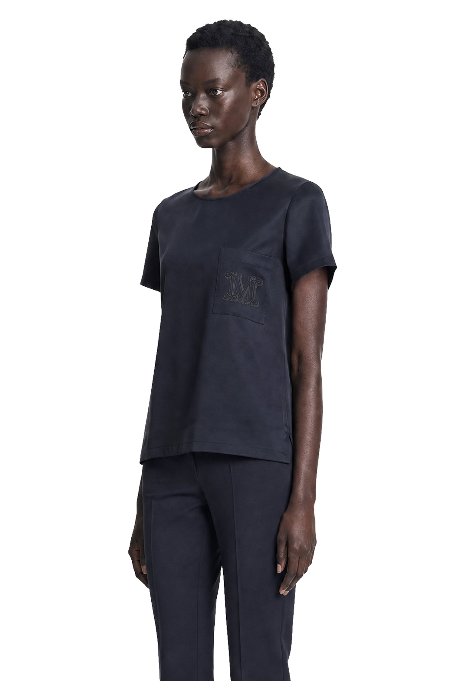 Max Mara Crepe de Chine Pocket T-Shirt, view 2