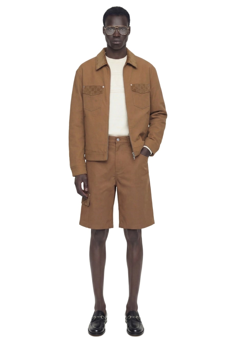 Gucci Cotton Cargo Bermudas, view 6
