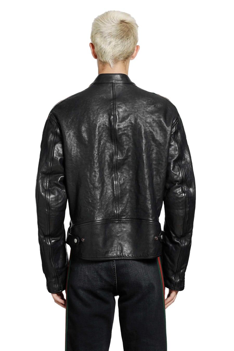 Gucci Buffalo Leather Biker Jacket, view 4