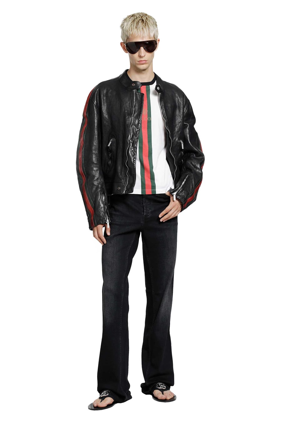 Gucci Buffalo Leather Biker Jacket, view 6