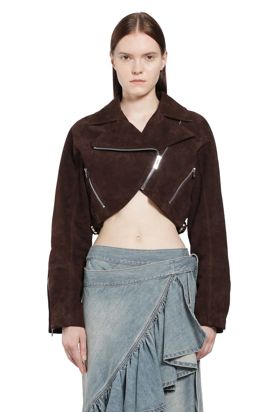 Alaïa Suede Cropped Biker Jacket, view 2