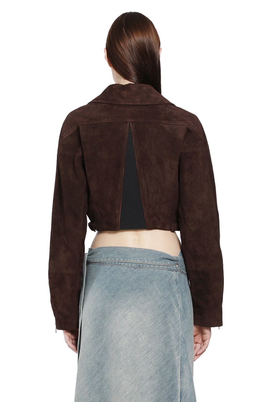 Alaïa Suede Cropped Biker Jacket, view 4