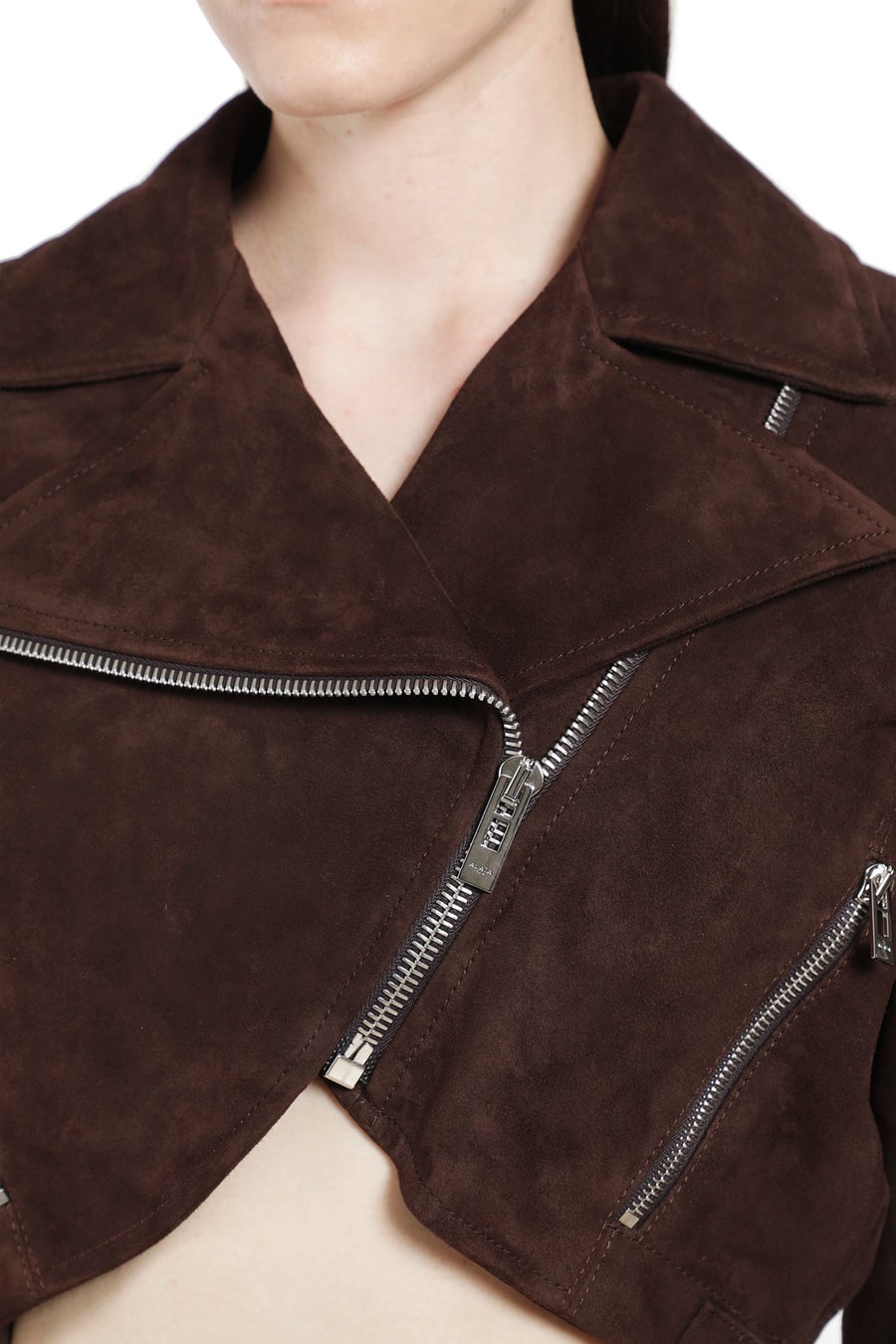 Alaïa Suede Cropped Biker Jacket, view 5