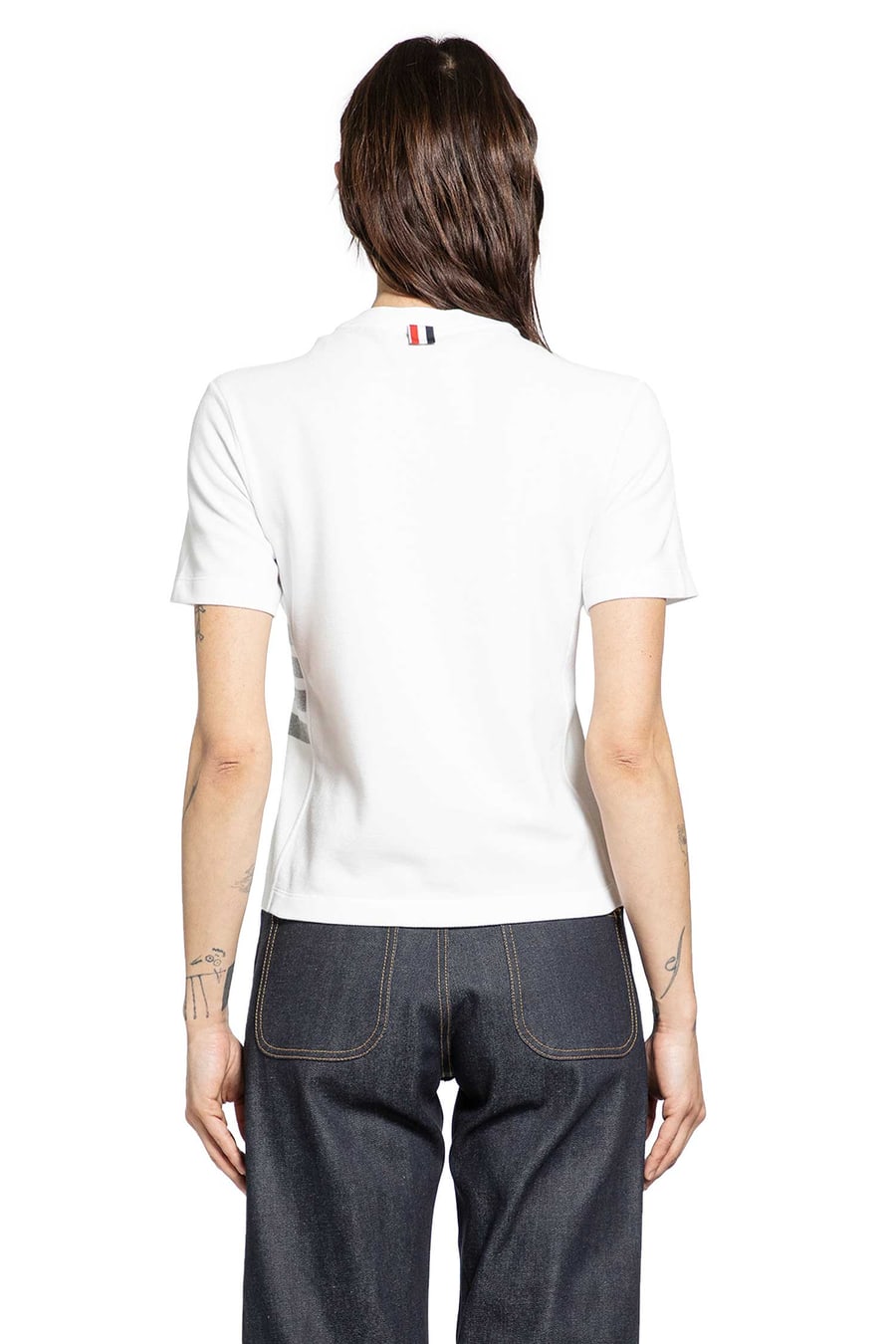 Thom Browne Classic Piqué 4-Bar Tee, view 4