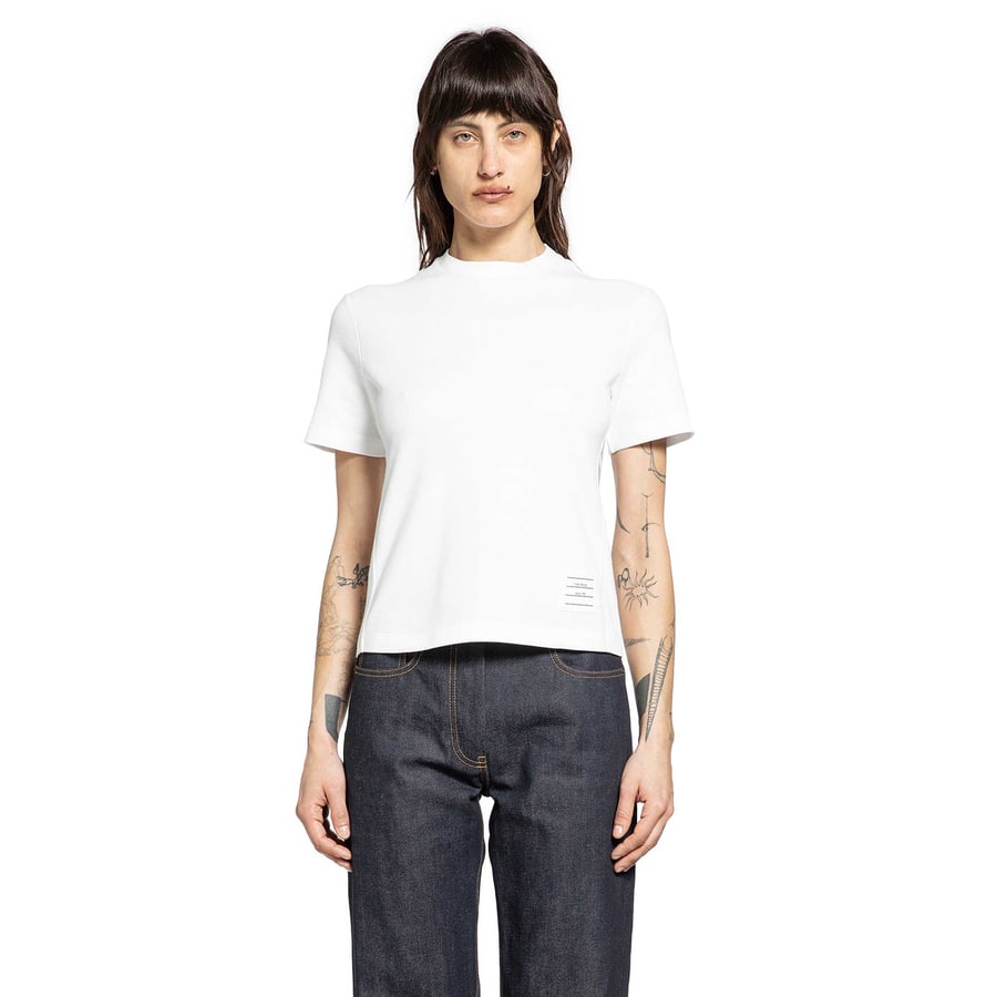 Thom Browne Classic Piqué 4-Bar Tee, view 6