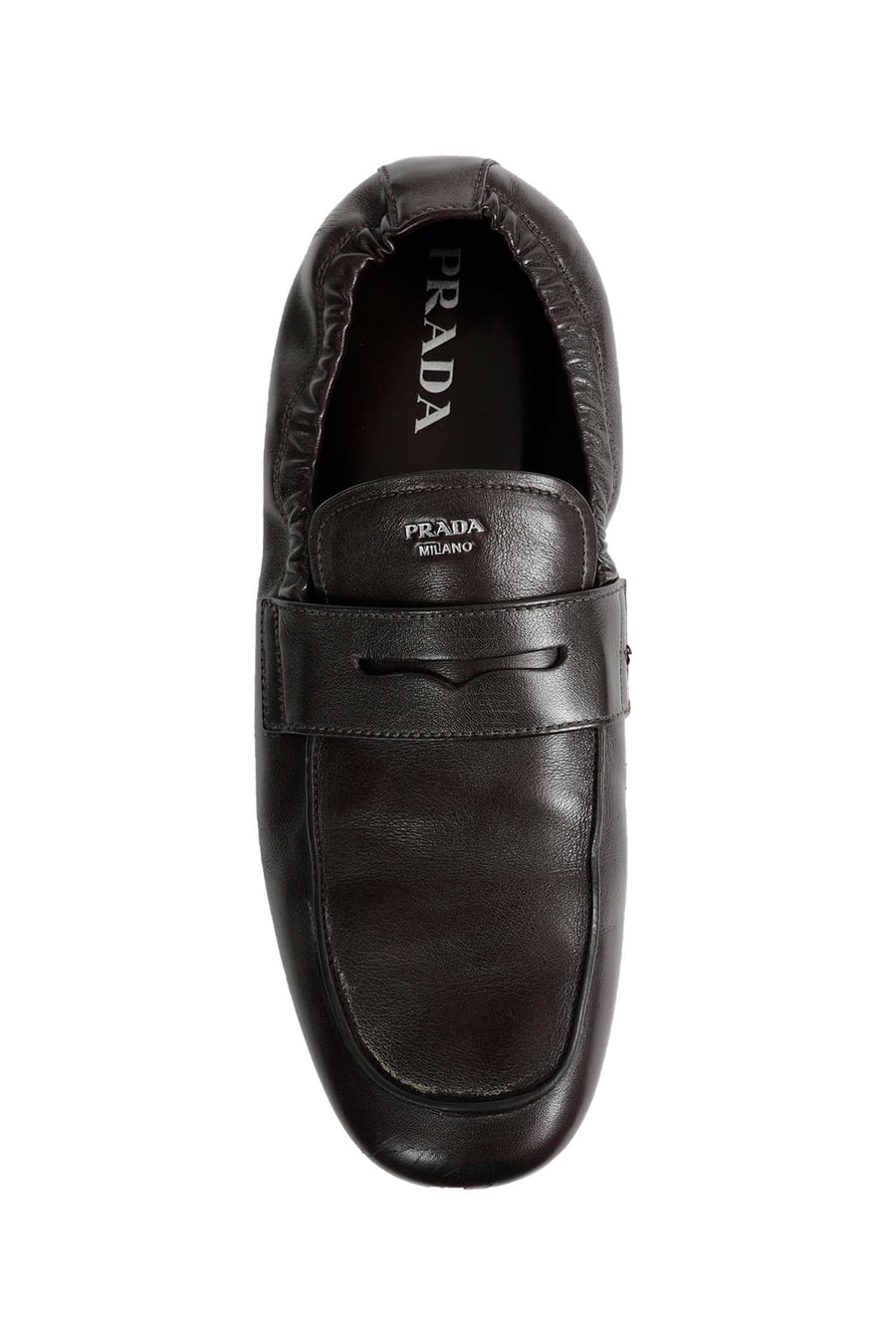 Prada Suffle Antiqued Leather Loafers, view 5