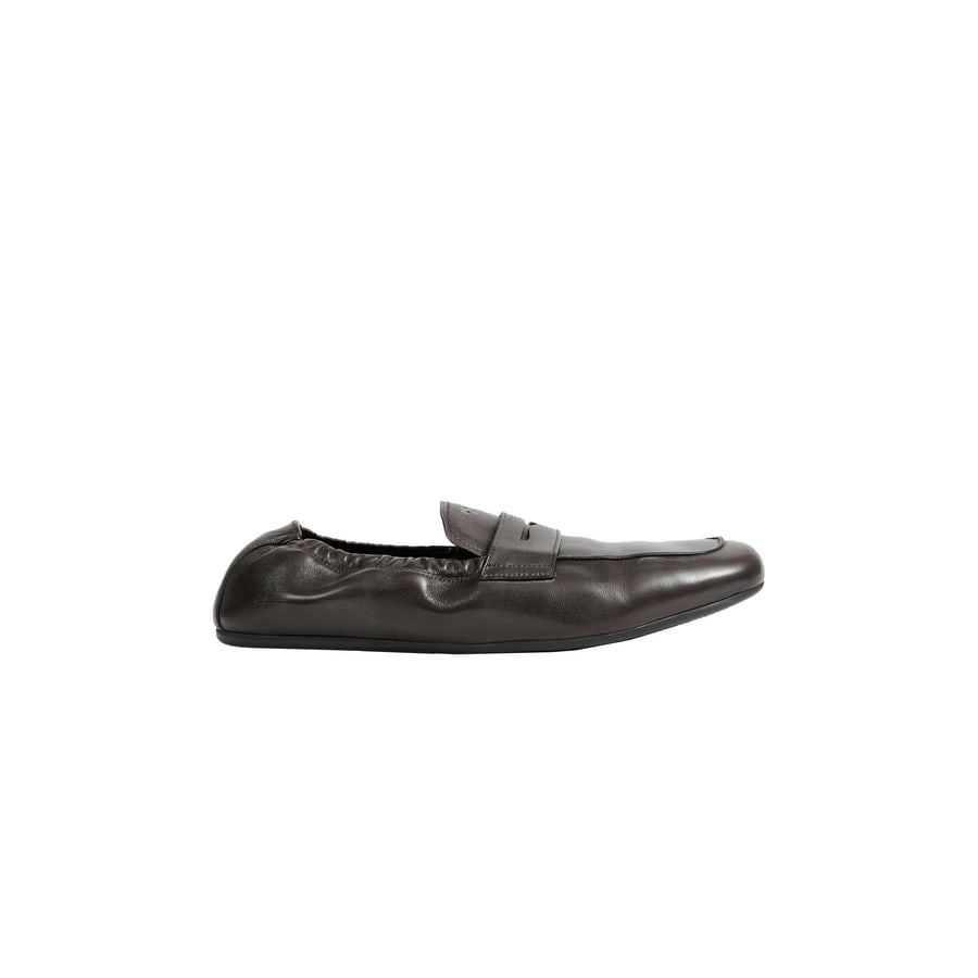 Prada Suffle Antiqued Leather Loafers, view 8