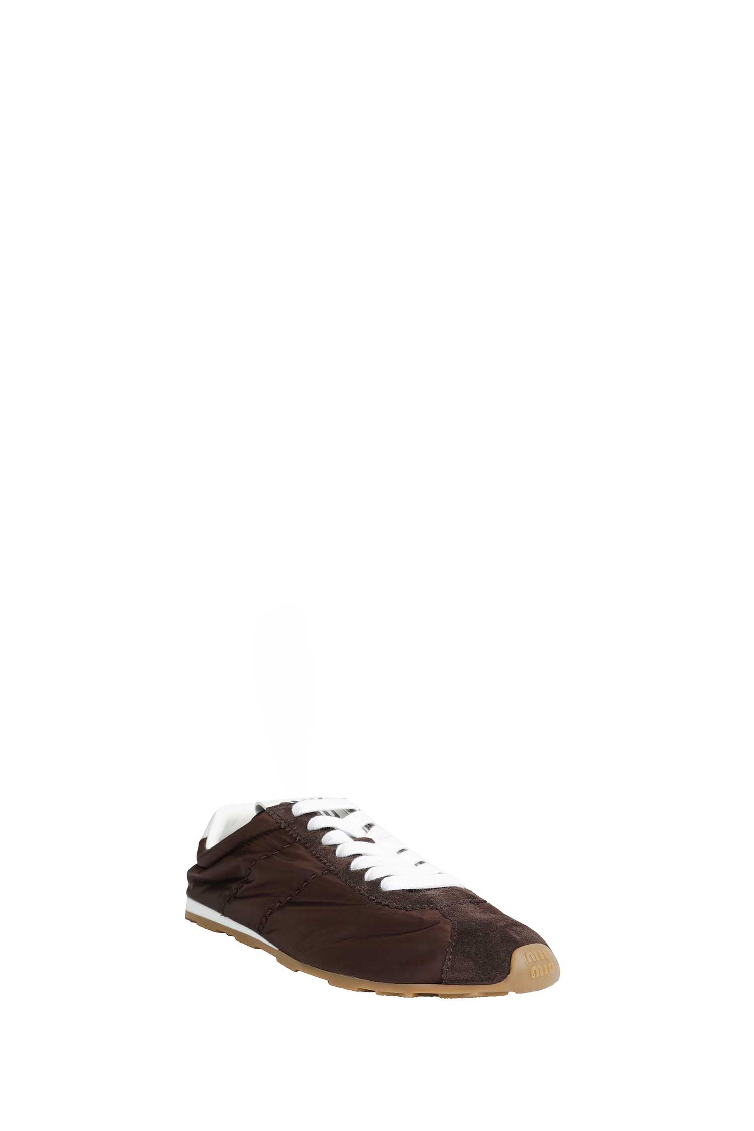 Miu Miu Plume Technical Fabric And Suede Sneakers, view 2