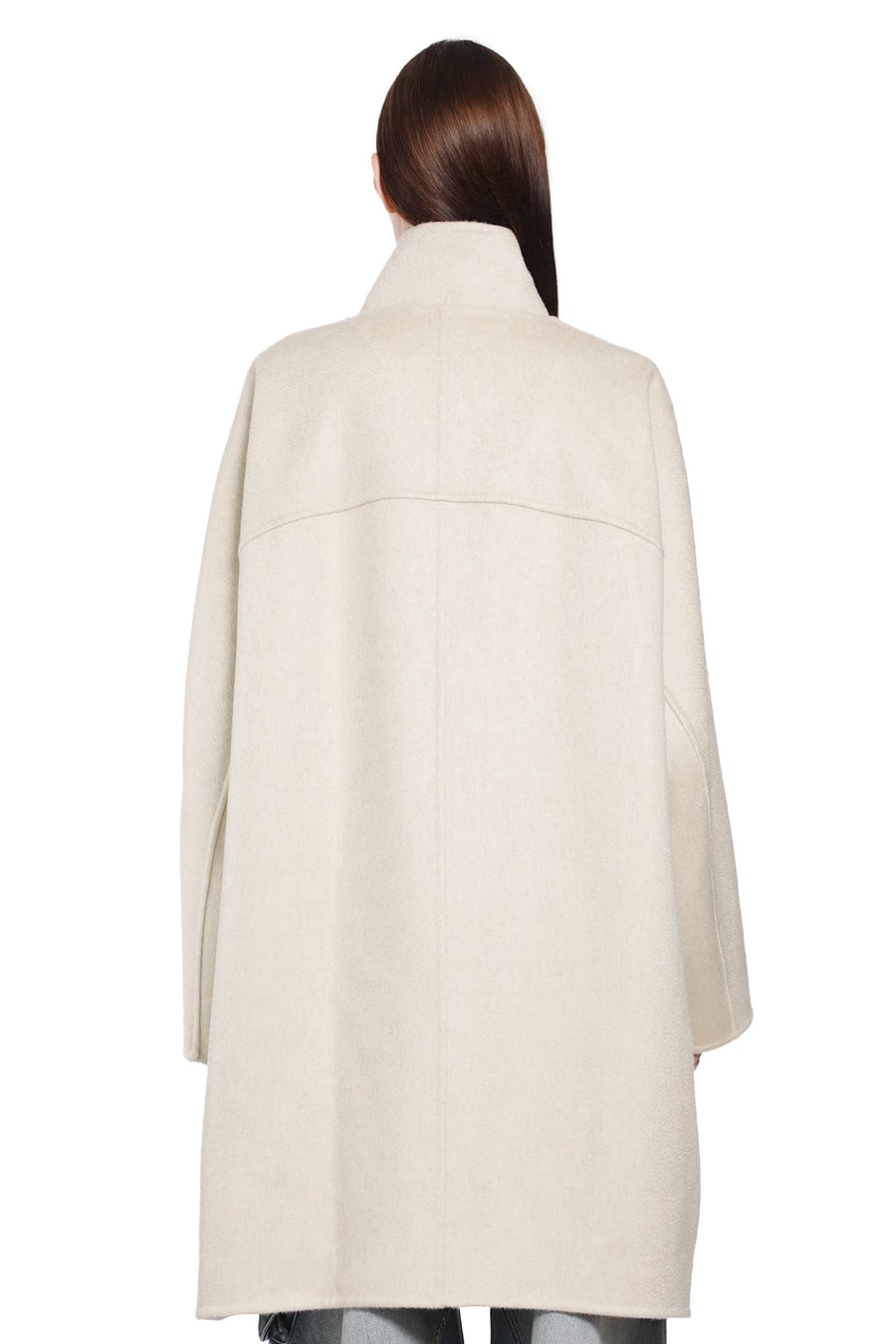 Alaïa Asymmetric Double Face Cashmere Coat, view 4