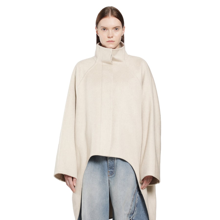 Alaïa Asymmetric Double Face Cashmere Coat, view 6
