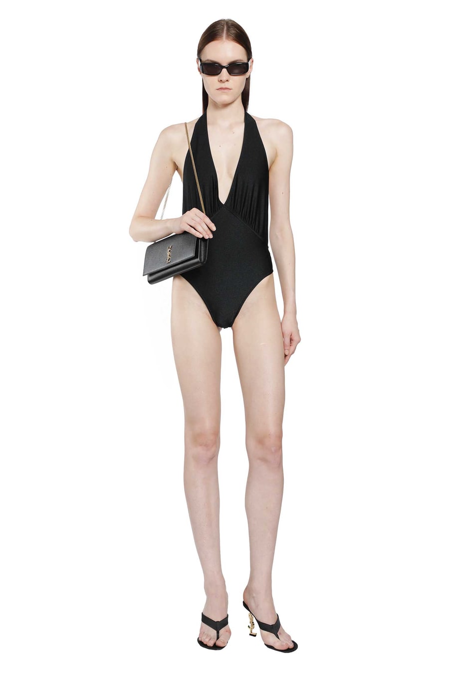 Saint Laurent Backless Halter Swimsuit, view 4