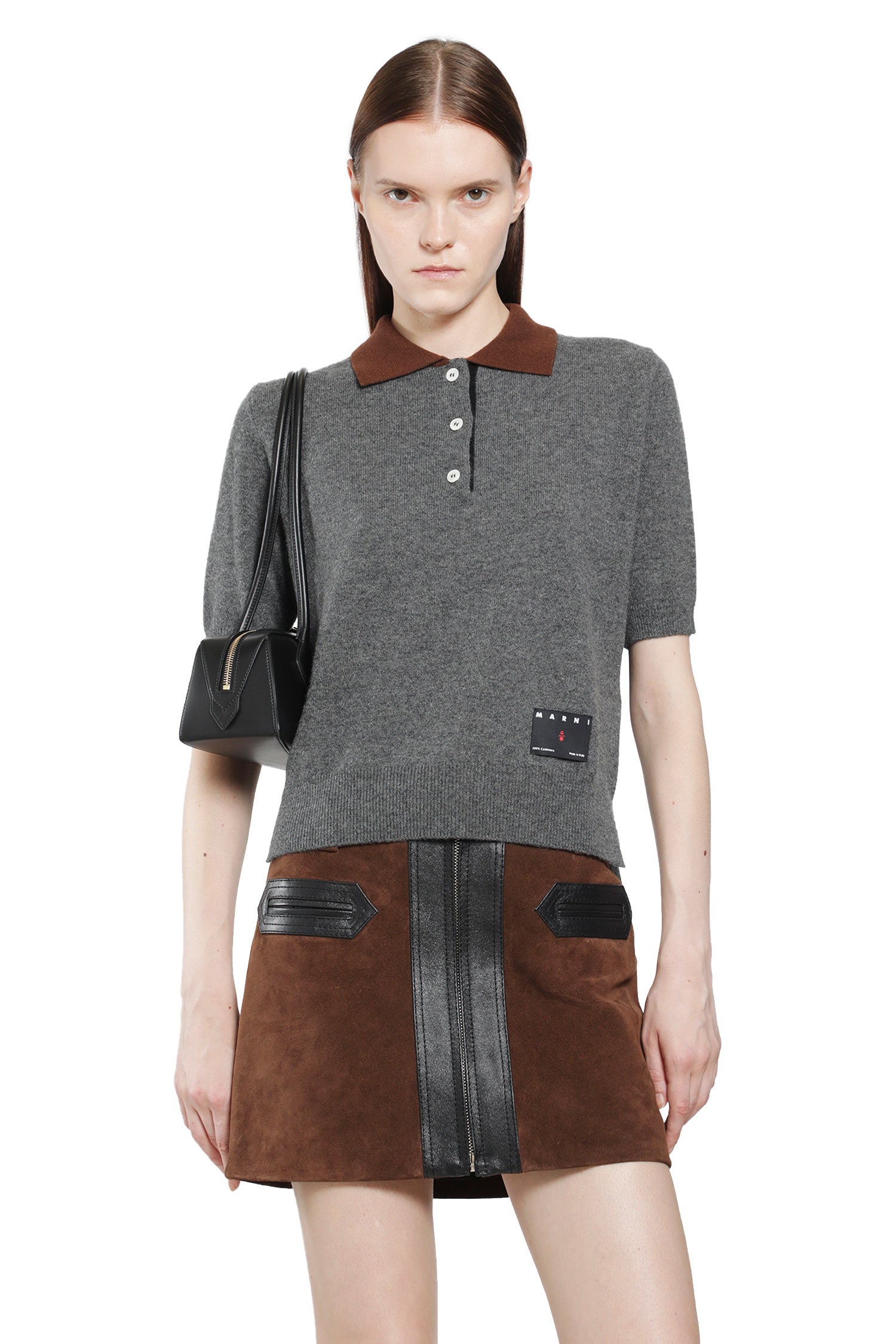 Marni Cashmere Polo Shirt with Contrast Colour