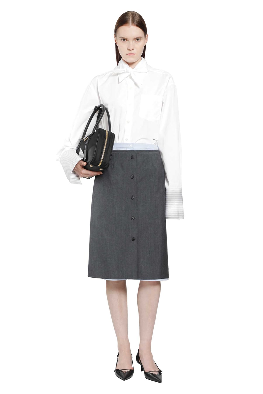 Prada Layered Wool Skirt, view 6