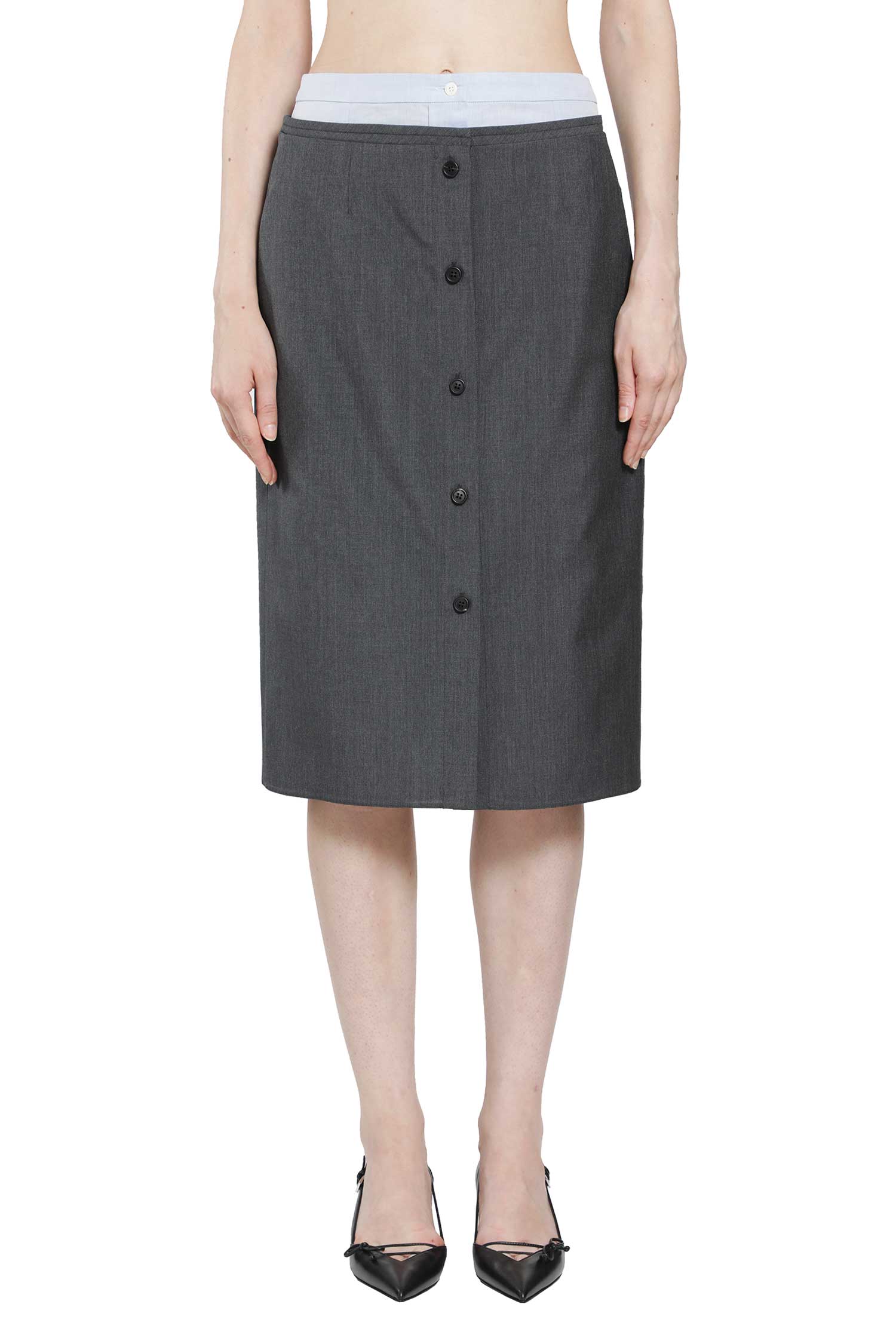Prada Layered Wool Skirt, view 2