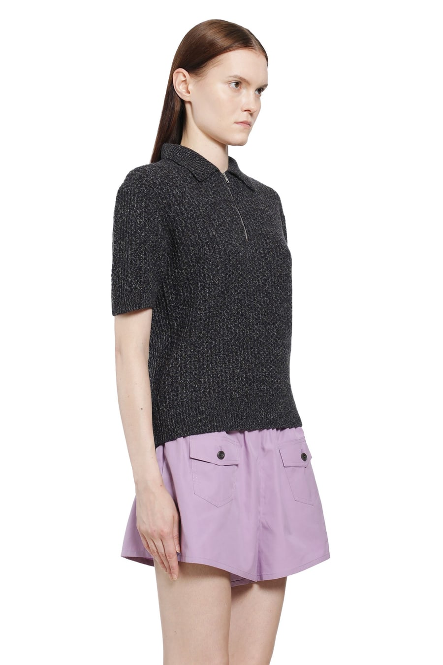 Prada Wool Cashmere Knit Polo, view 3