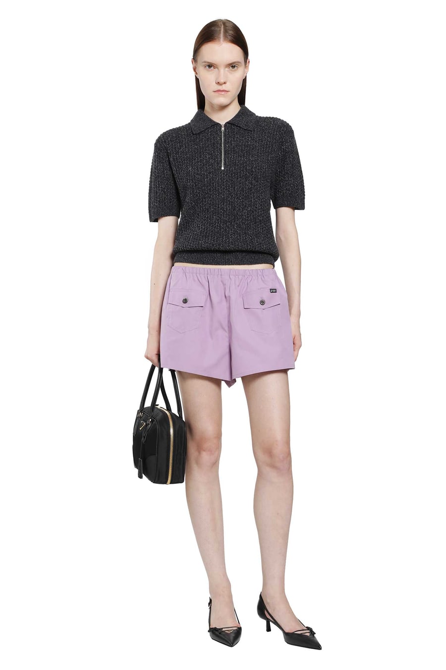 Prada Wool Cashmere Knit Polo, view 6
