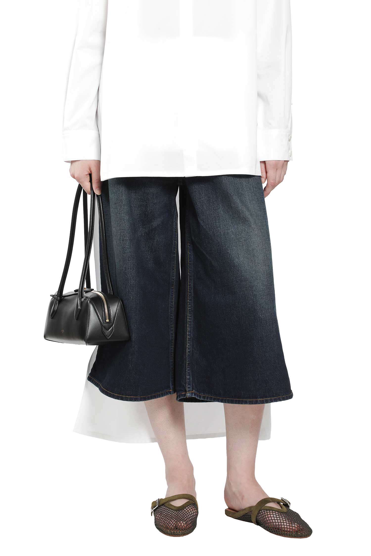 Alaïa Palazzo Denim Bermuda Shorts