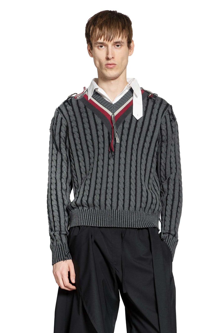 CRAIG GREEN V-Neck Cable Jumper
