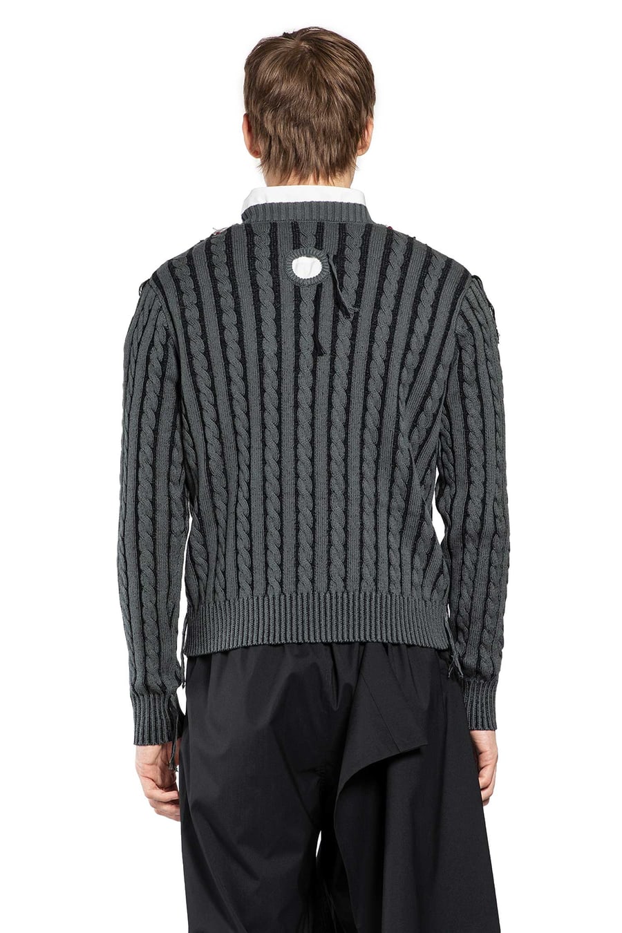 CRAIG GREEN V-Neck Cable Jumper, view 4