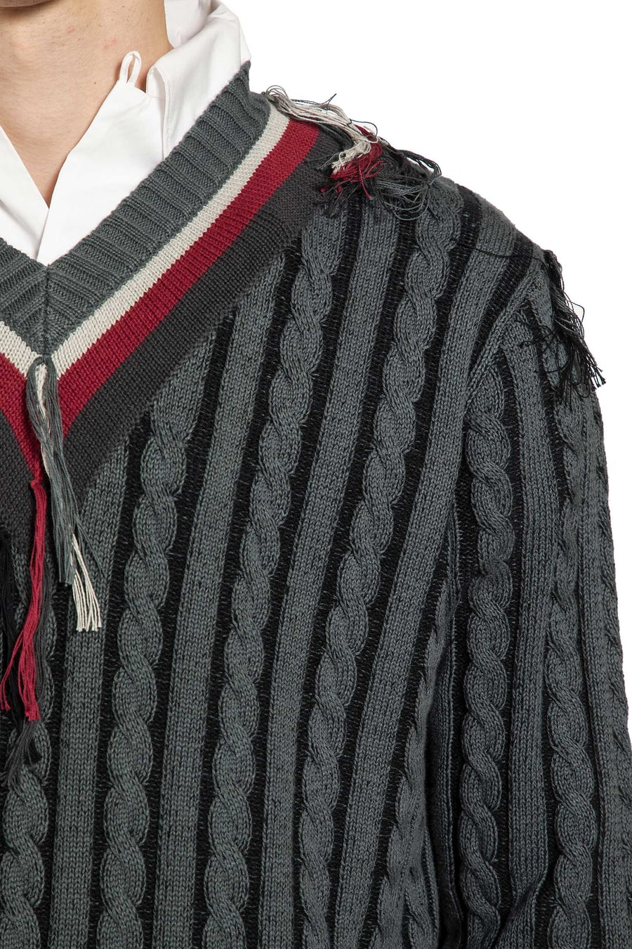 CRAIG GREEN V-Neck Cable Jumper, view 5