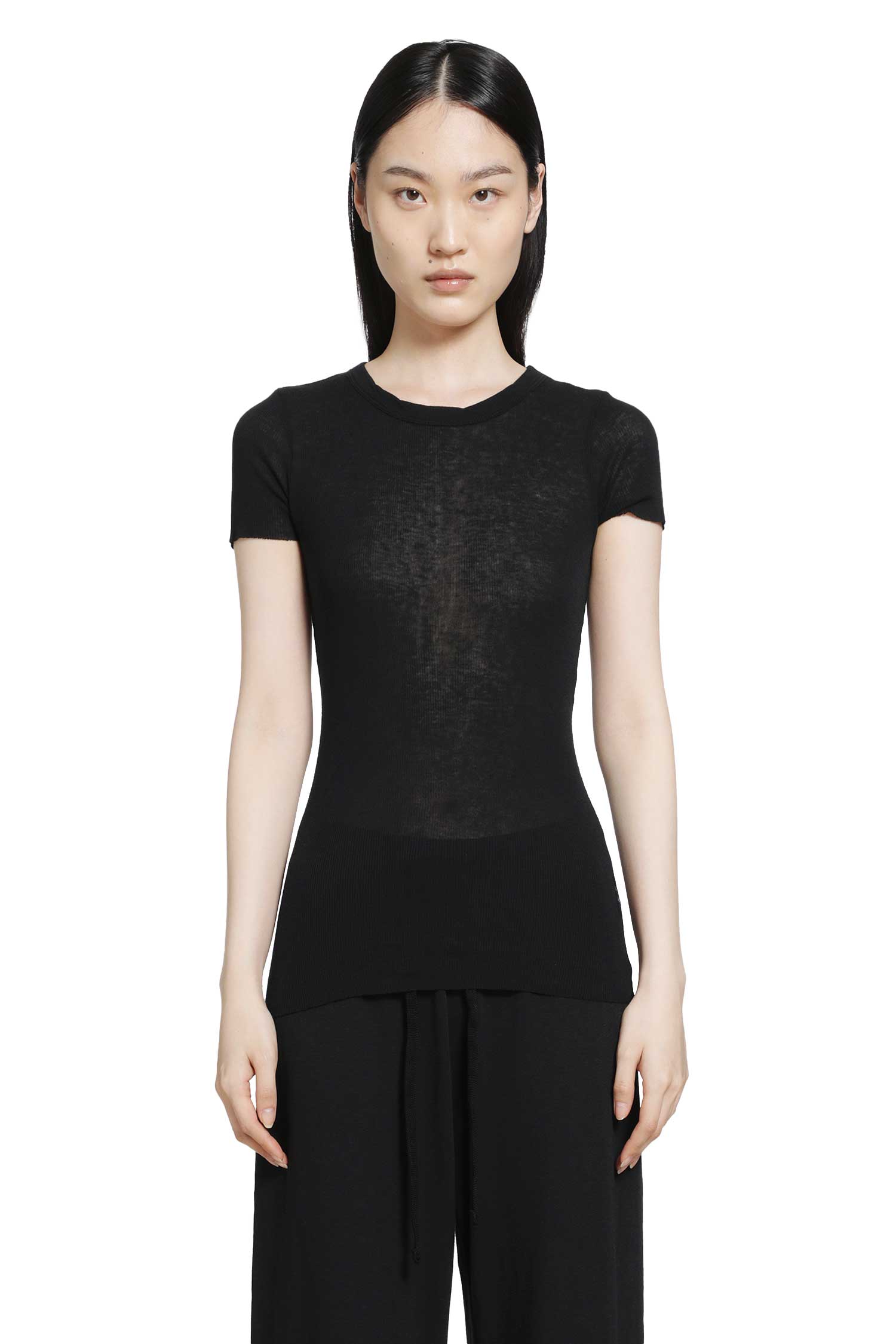JAMES PERSE Cotton Cashmere Blend Ribbed Crewneck Tee