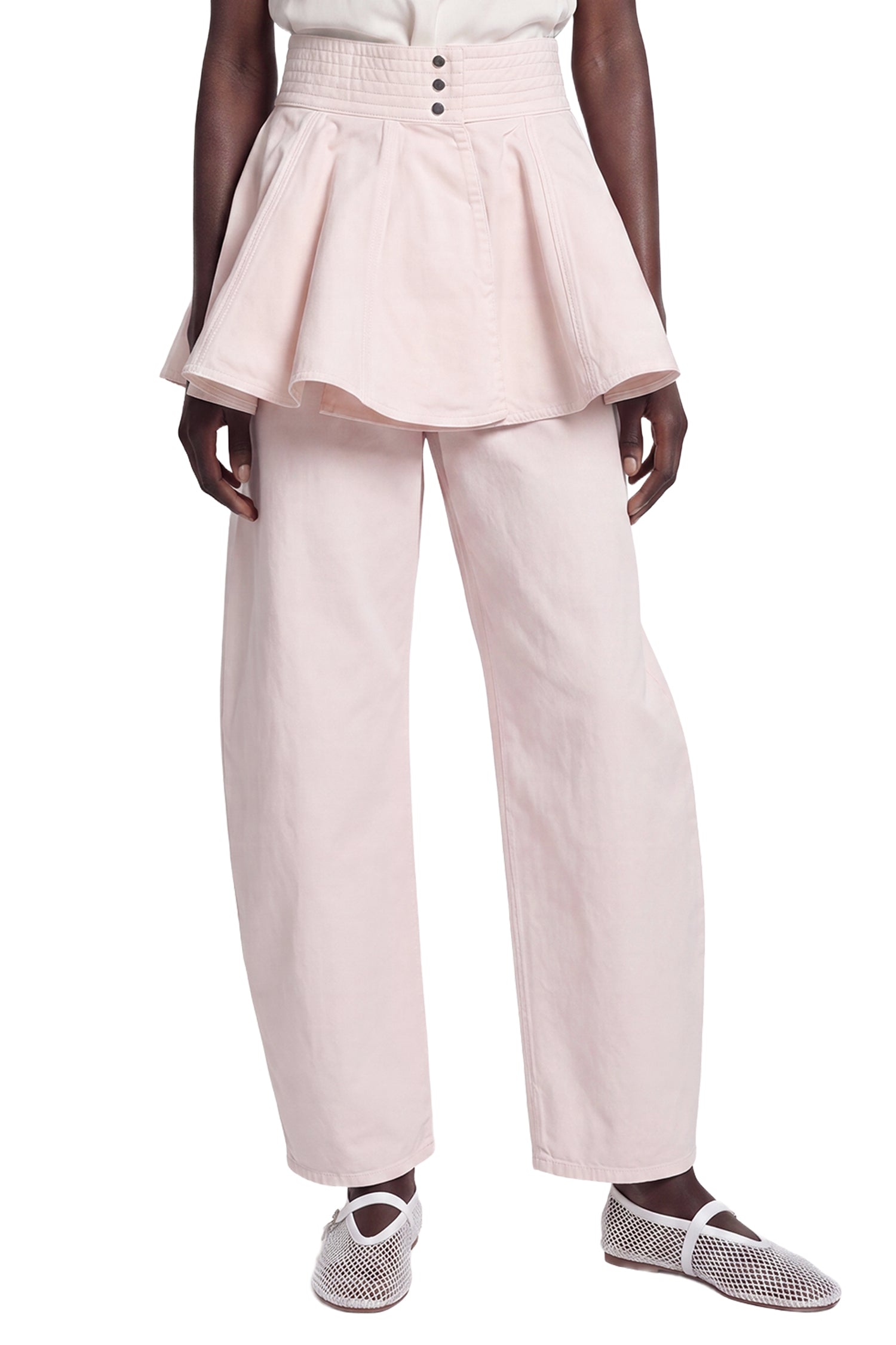 Alaïa Denim Peplum Belt Skirt
