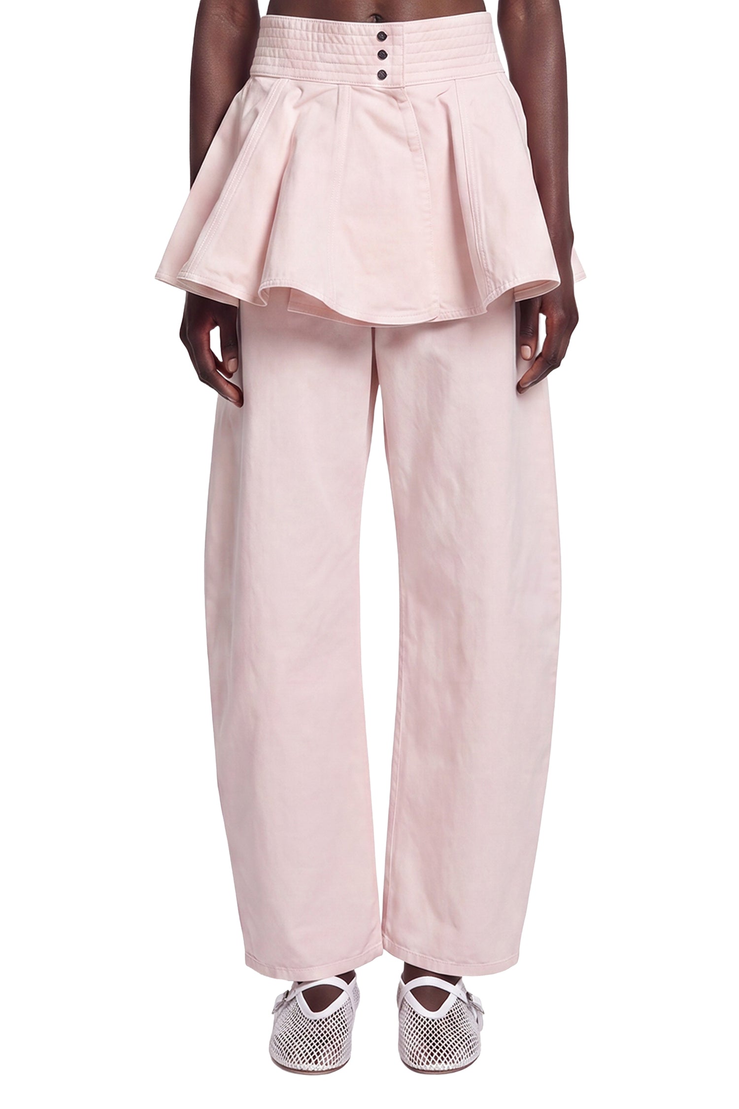 Alaïa Denim Peplum Belt Skirt, view 2
